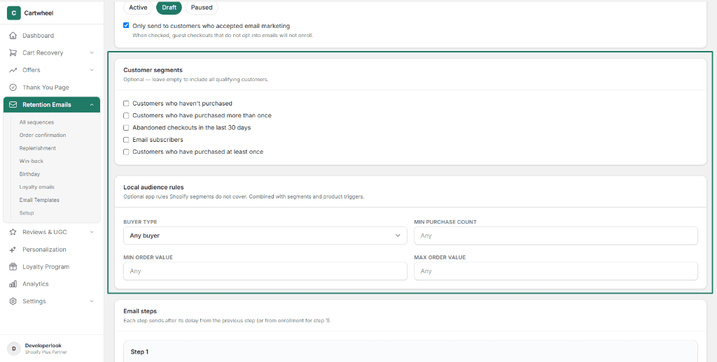 Customer Segments and Local Audience Rules