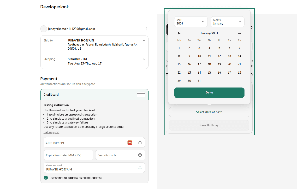Cartwheel Checkout Birthday Date Picker Modal