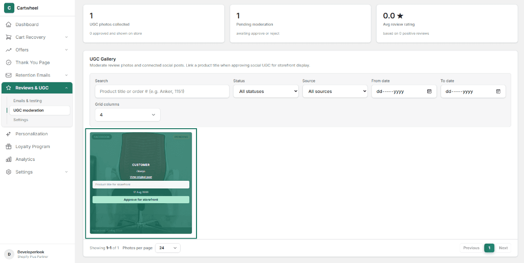 UGC Card Hover Actions and Product Linking