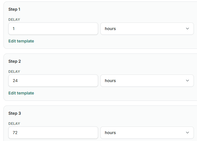 Schedule campaigns settings with start and end date pickers