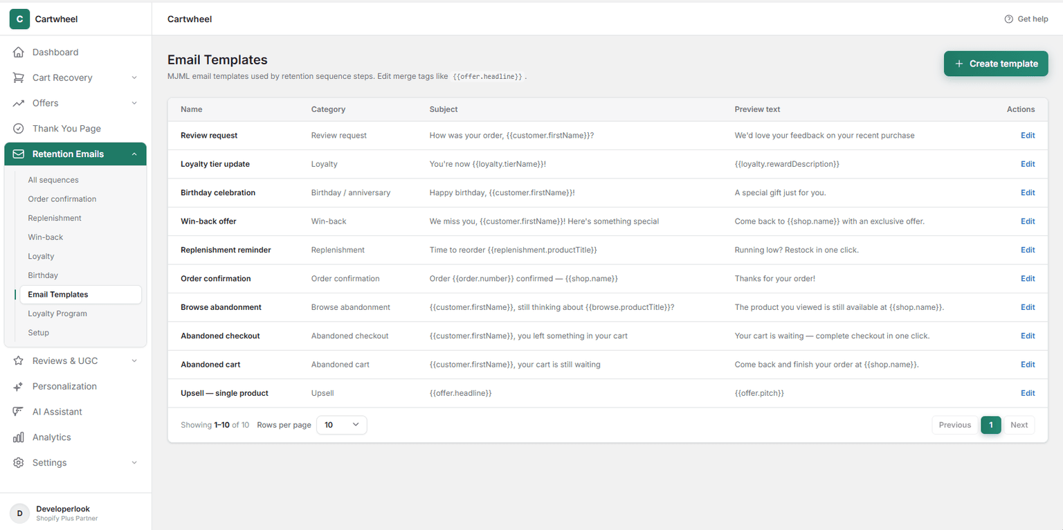 MJML code editor and live template preview canvas