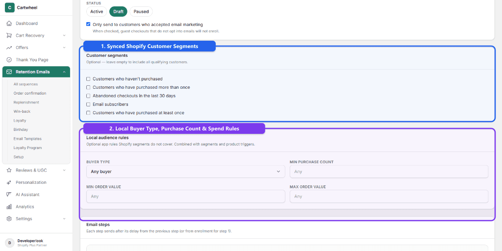 Audience targeting rules for VIP loyalty members