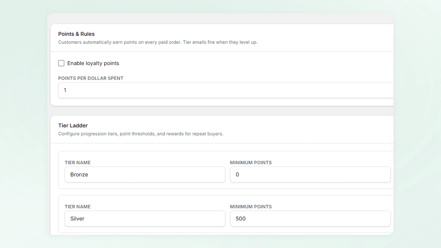 Loyalty Program preview
